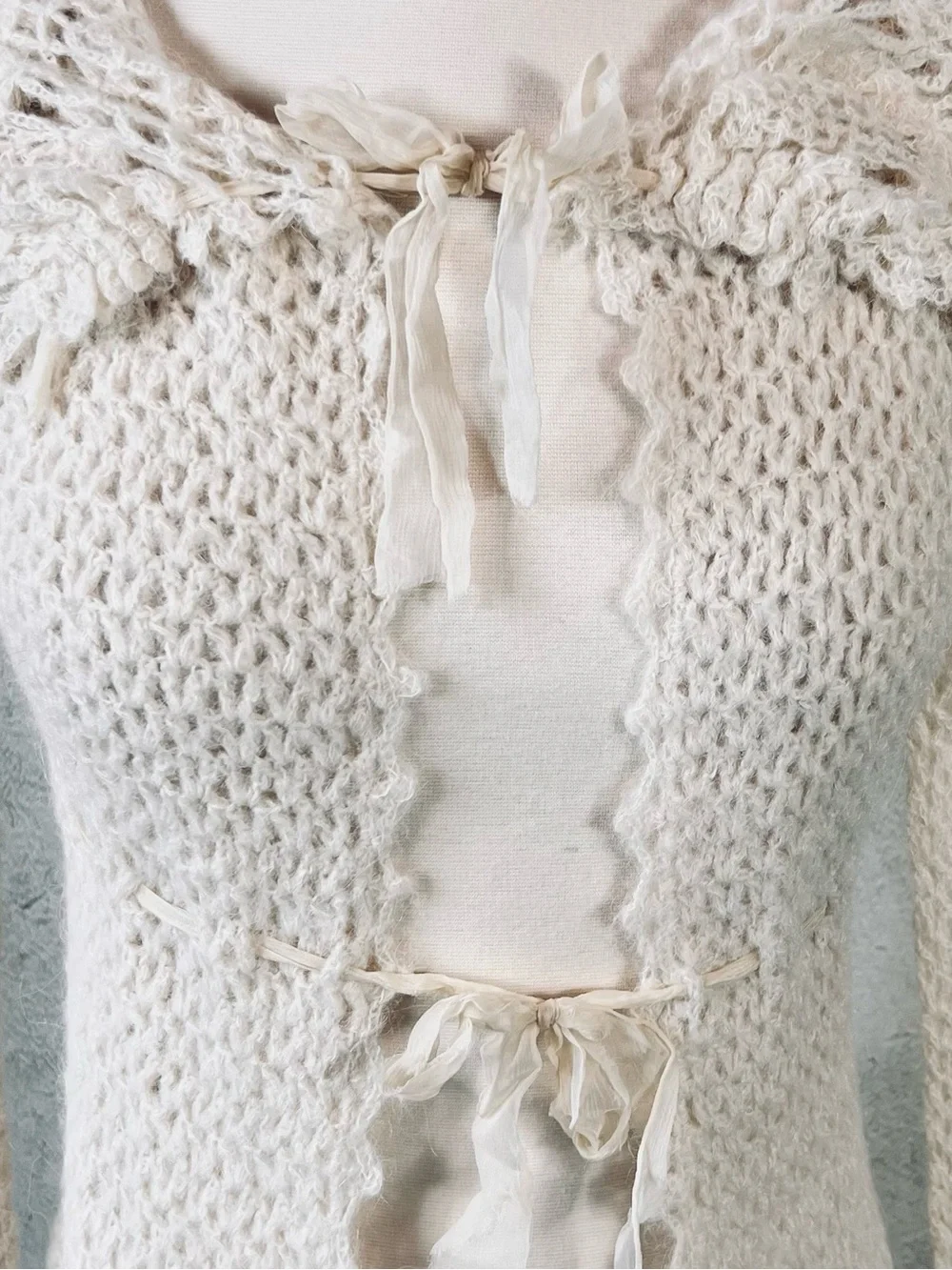 Free People Cream Pineapple Crochet Maxi Duster Jacket Coat